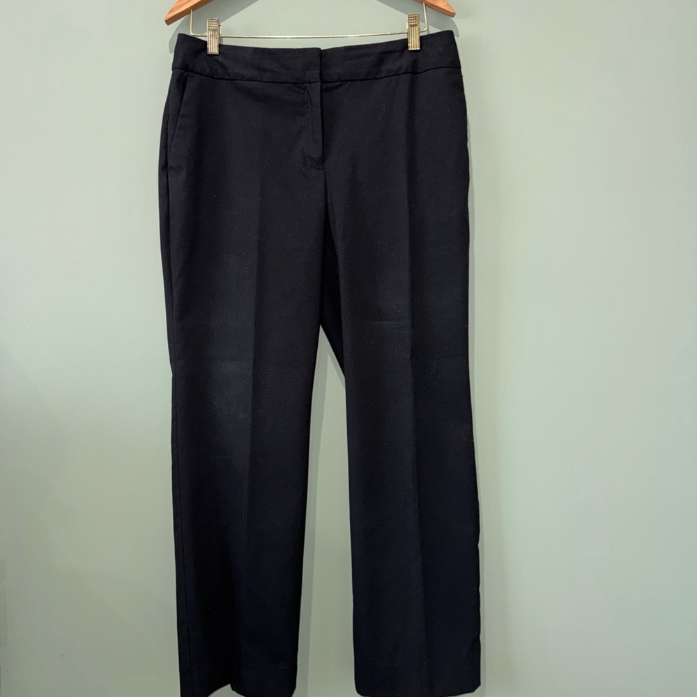 Liz Claiborne Jackie Fit Black Flat Fit Straight Leg Pants Slacks 10 Career
